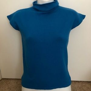 Sweet Romeo cap sleeve top with short cowl neck